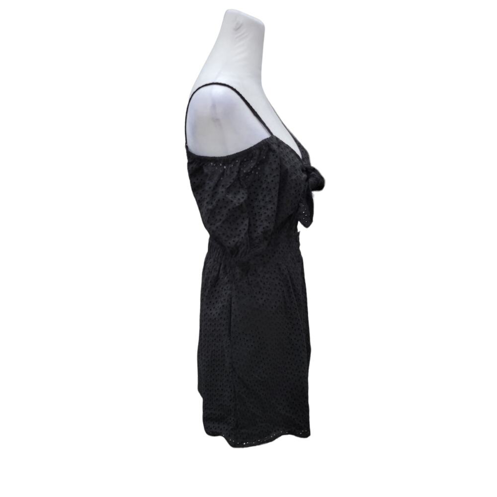 ZARA‎ Mini Dress Size Small Black Women's Cut out Eyelet Lace - Picture 11 of 14